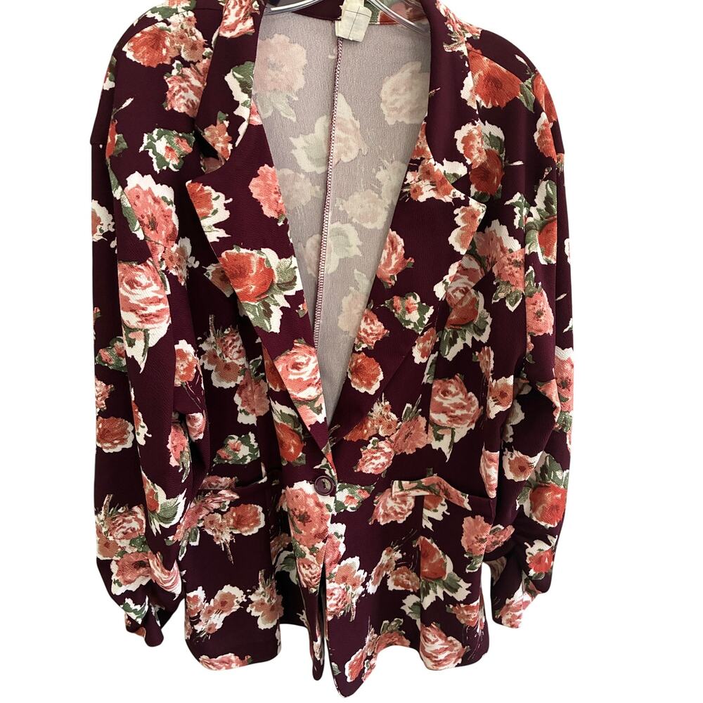 Womens Jacket 3XL Floral Lightweight Vtg Cottagecore Grandmacore